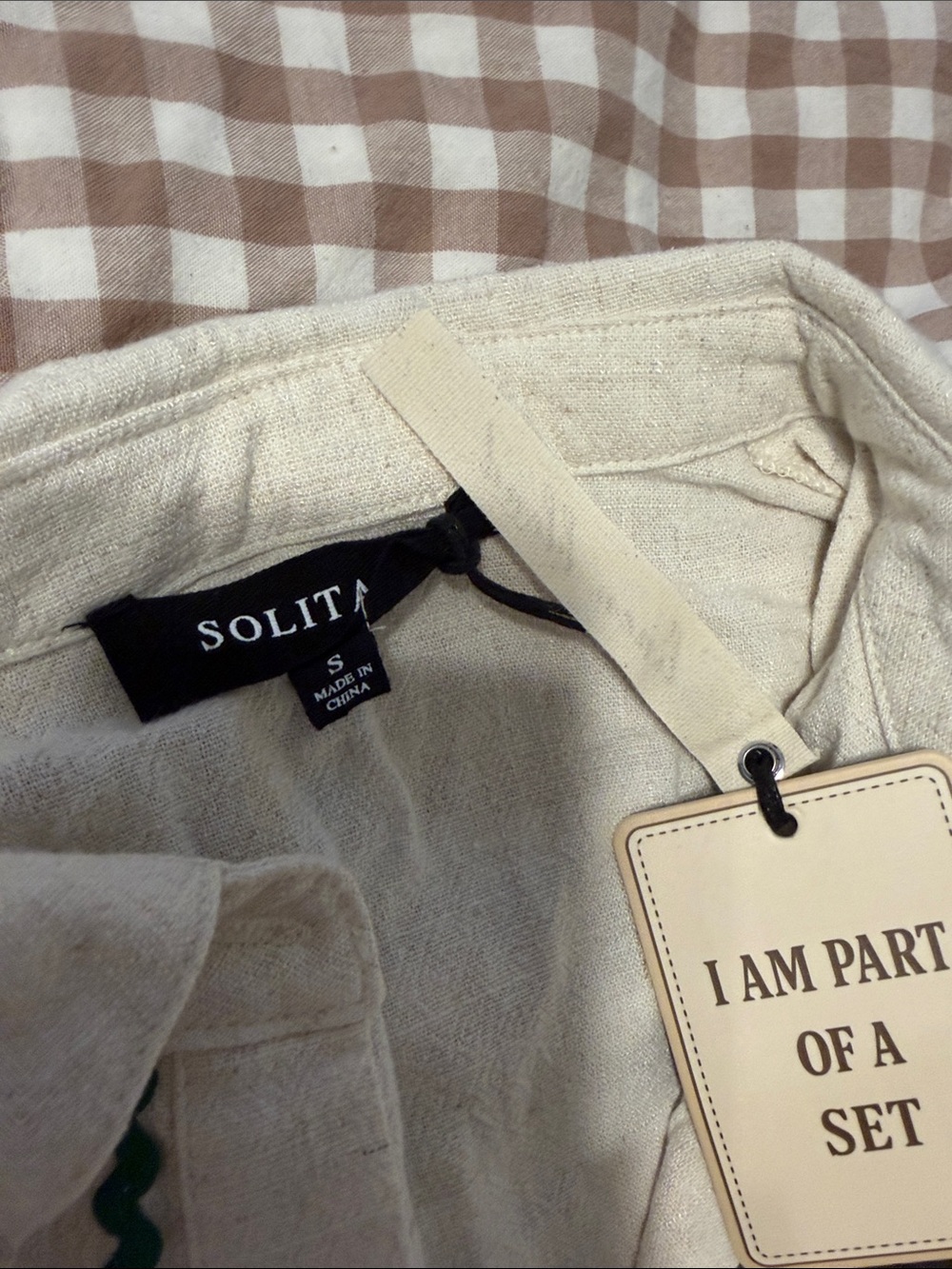 Solitaire Cream Embroidered Short-Sleeve Button Front Blouse - Picture 2 of 6